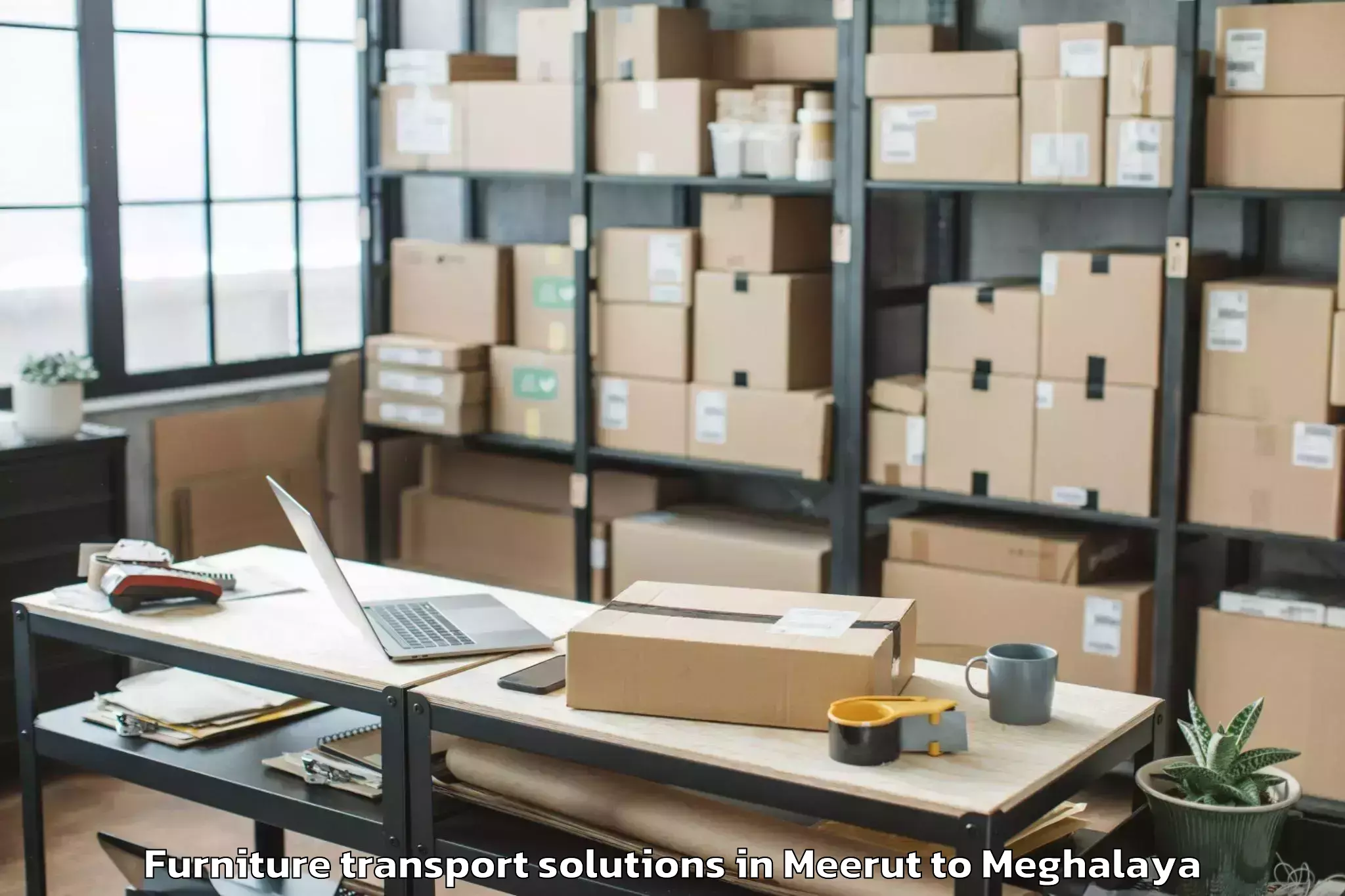 Book Your Meerut to Songsak Furniture Transport Solutions Today